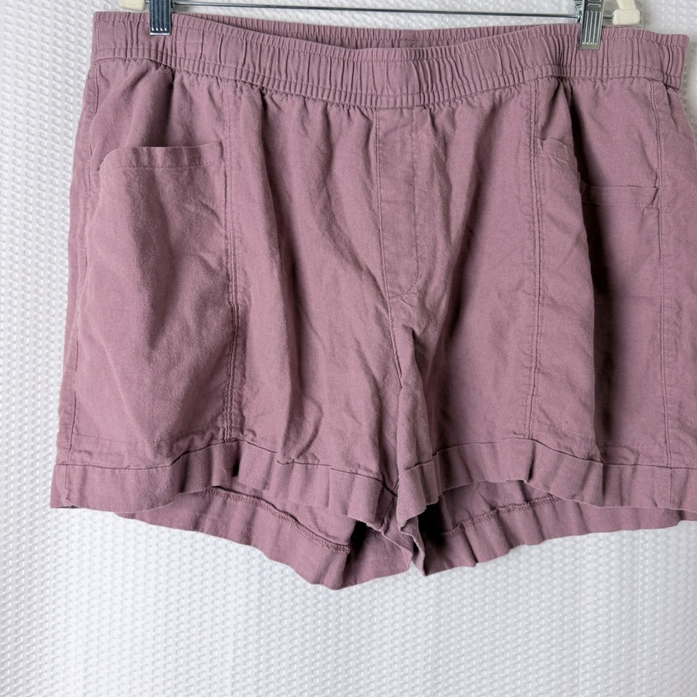 Old Navy Linen Blend Shorts Women XL Purple Beachy Summer Pastel Activewear - Picture 6 of 8